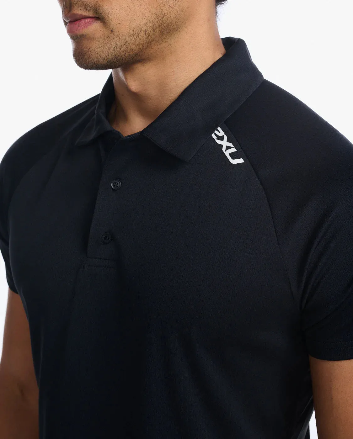 2XU Mens Aspire Polo - Black/White