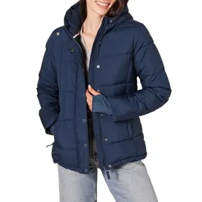 Amazon Essentials Women's Heavyweight Long-Sleeve Hooded Puffer Coat (Available in Plus Size), Navy, Large