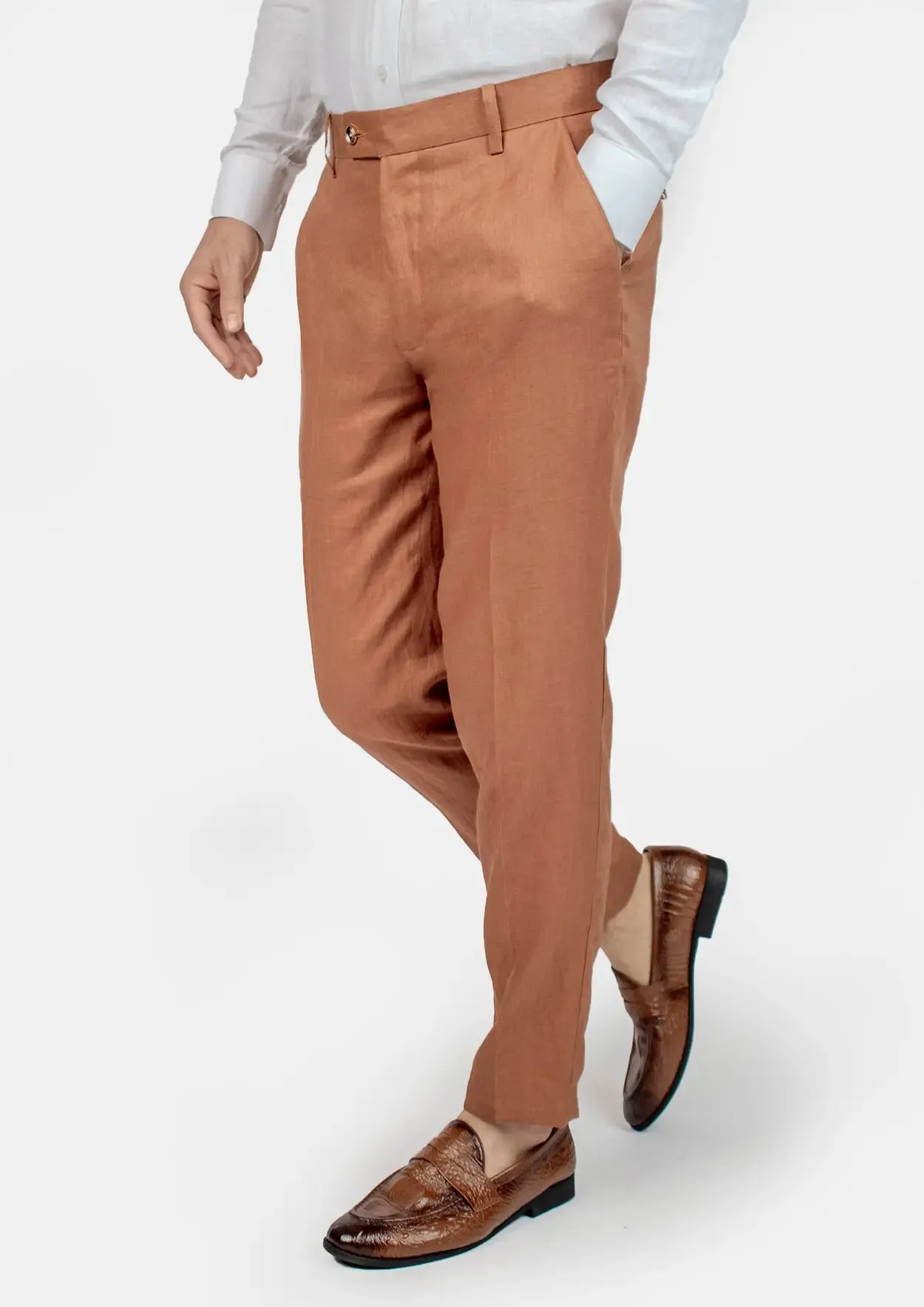 Amber Brown Linen Pants