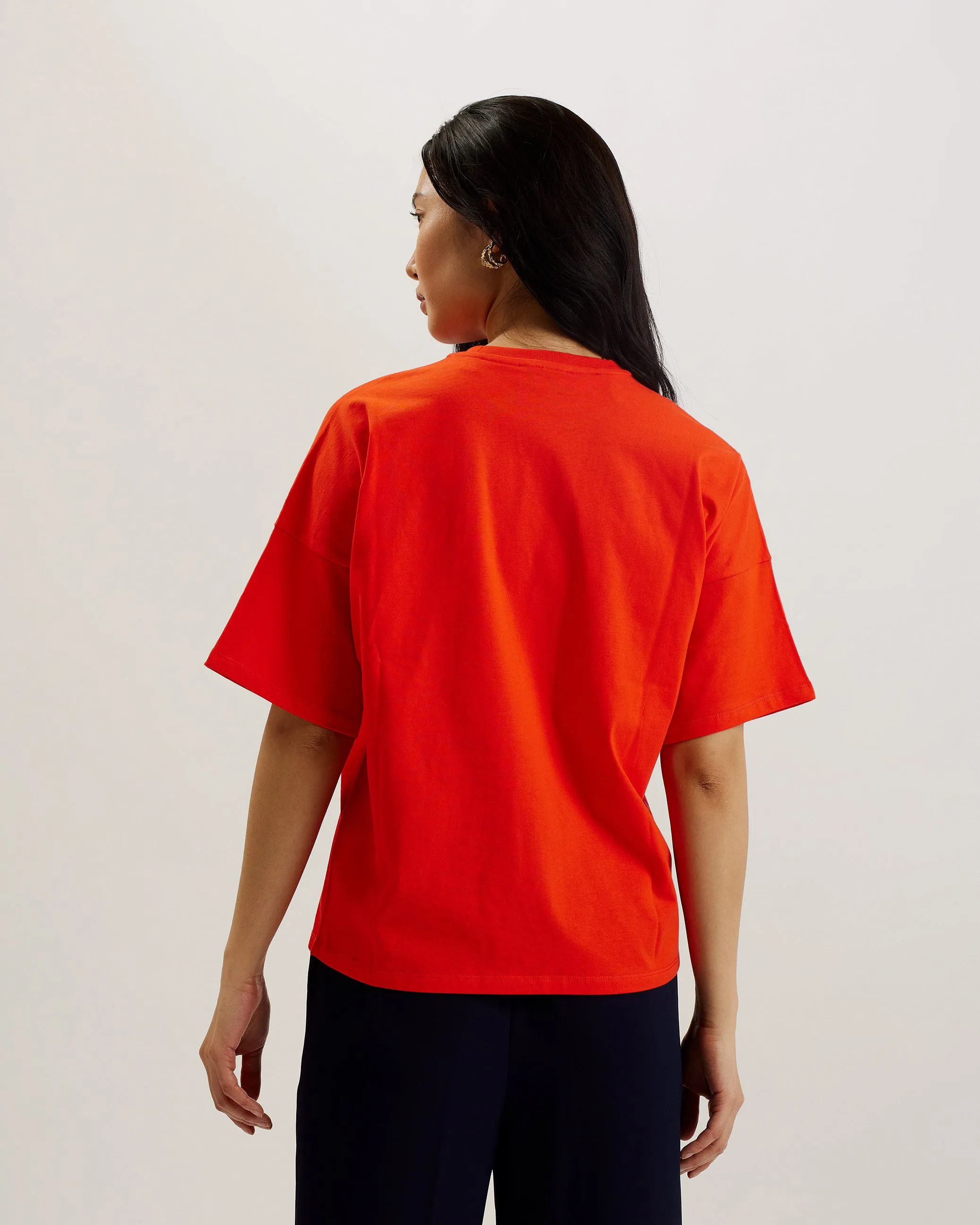 Besalu Printed Boxy Tee Brt-Red