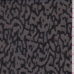 Black Abstract Jacquard Chiffon Fabric