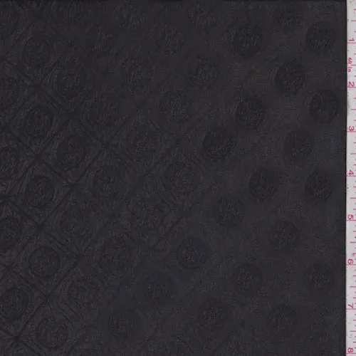 Black Deco Lattice Embossed Chiffon Fabric