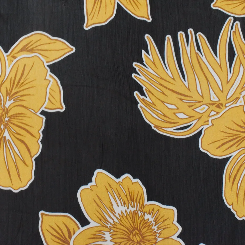 Black-Multi Famous Designer Floral Printed Viscose Chiffon Woven Fabric