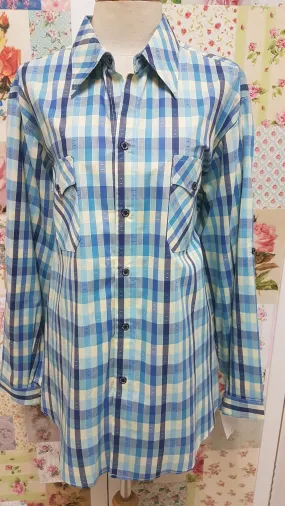 Blue Check Blouse CE063