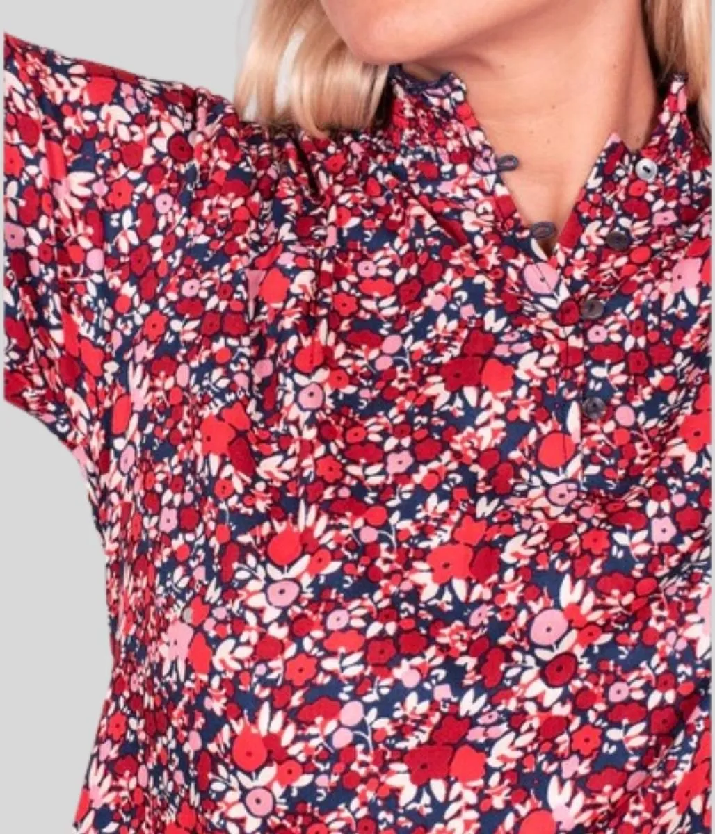 Brakeburn Berry Floral Blouse