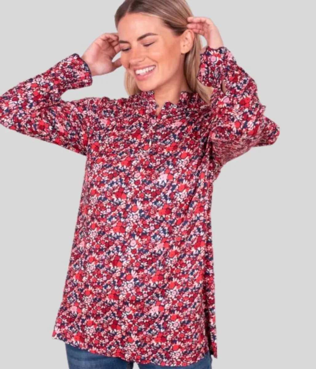 Brakeburn Berry Floral Blouse