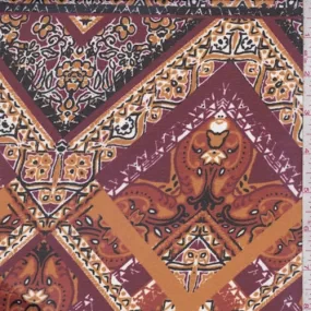 Burgundy/Orange Deco Diamond Chiffon Fabric