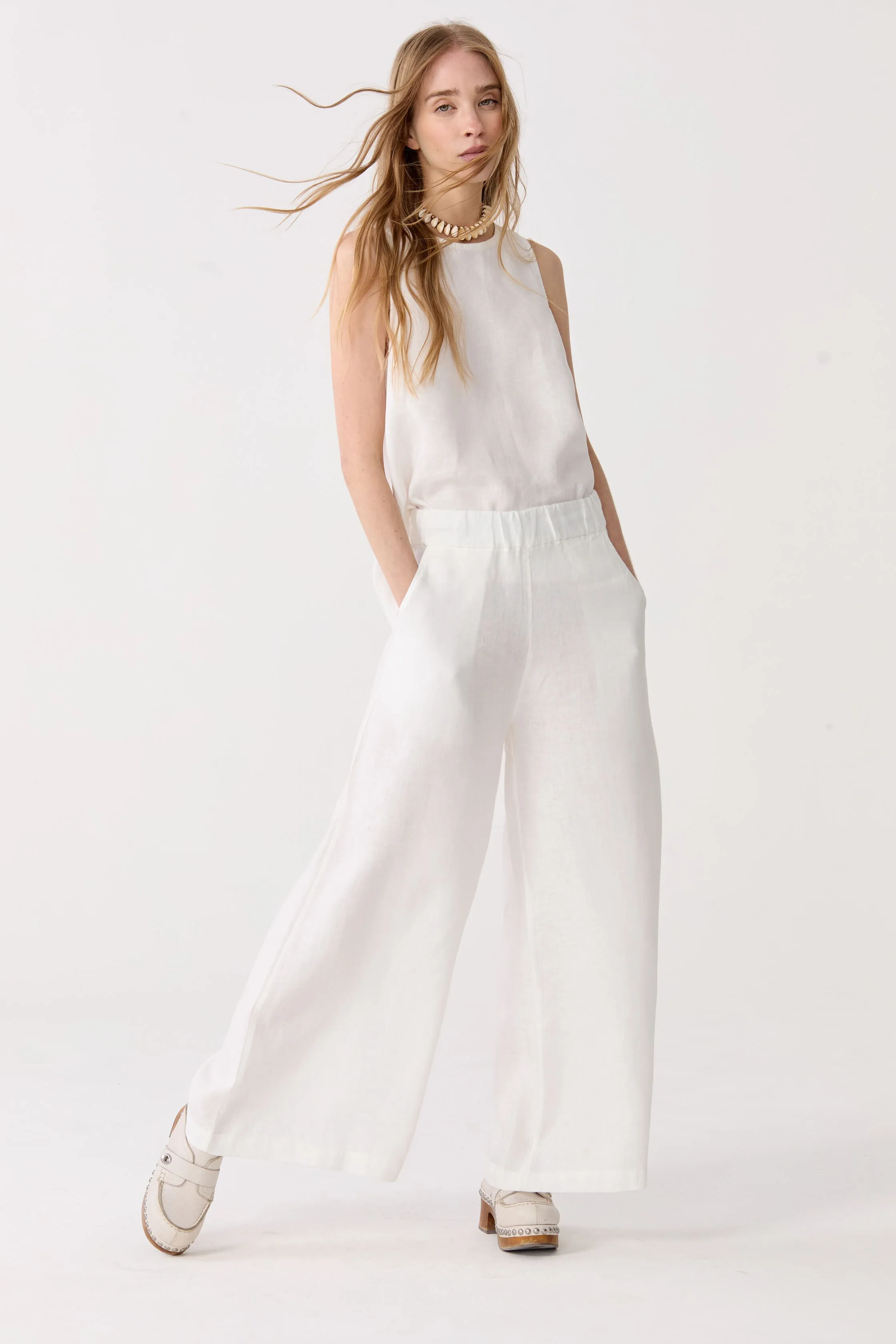 Cape Linen Pants - Off-White