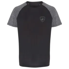 CCRFC Contrast Sleeve Performance T-Shirt - Charc/Blk Melange