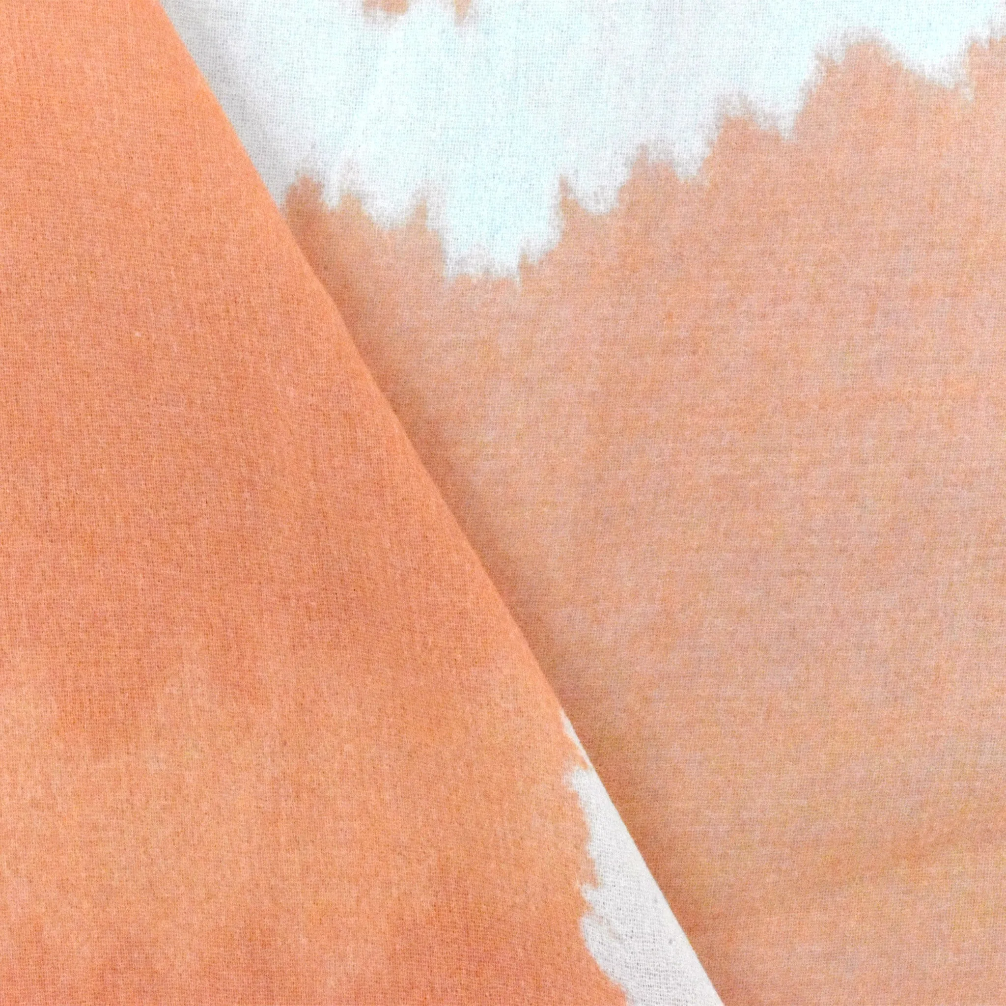 Citrus Orange-Ivory Tie Dye Printed Poly Chiffon Woven Fabric