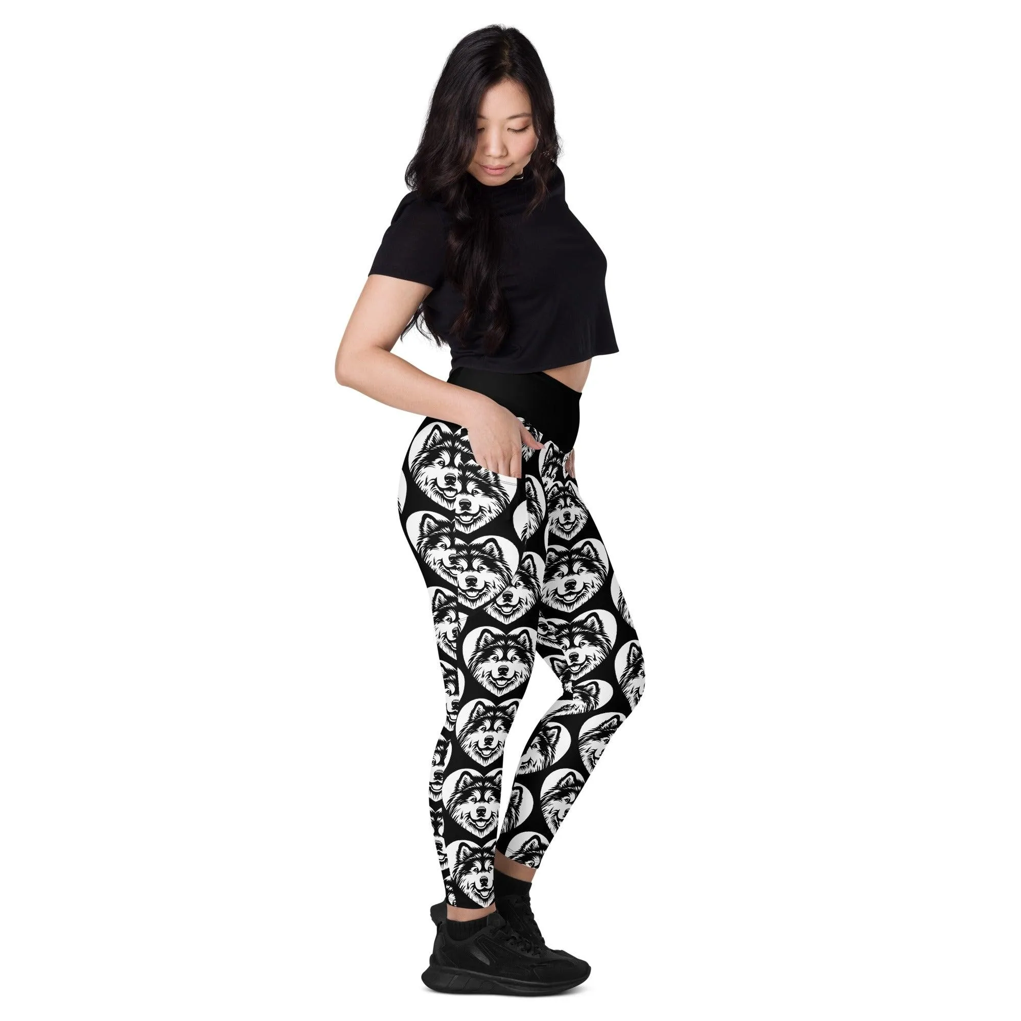 DOG BREED LEGGINGS with pockets - ALASKAN MALAMUTE - HERTTAHOUND