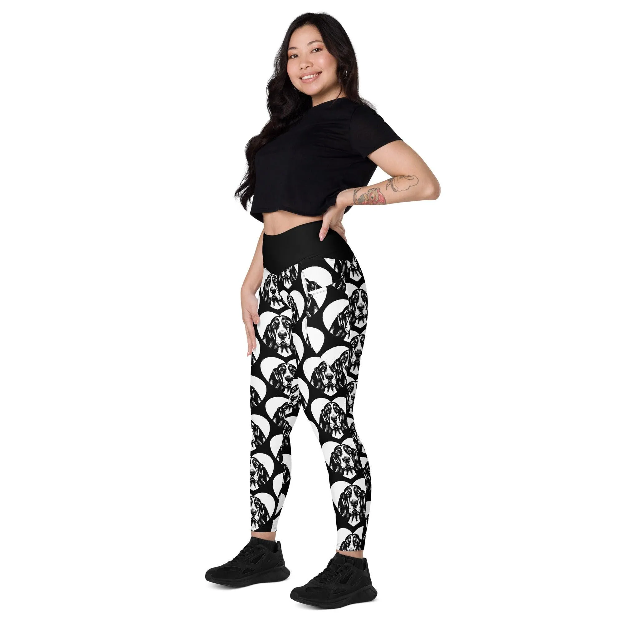 DOG BREED LEGGINGS with pockets - BASSET HOUND - HERTTAHOUND