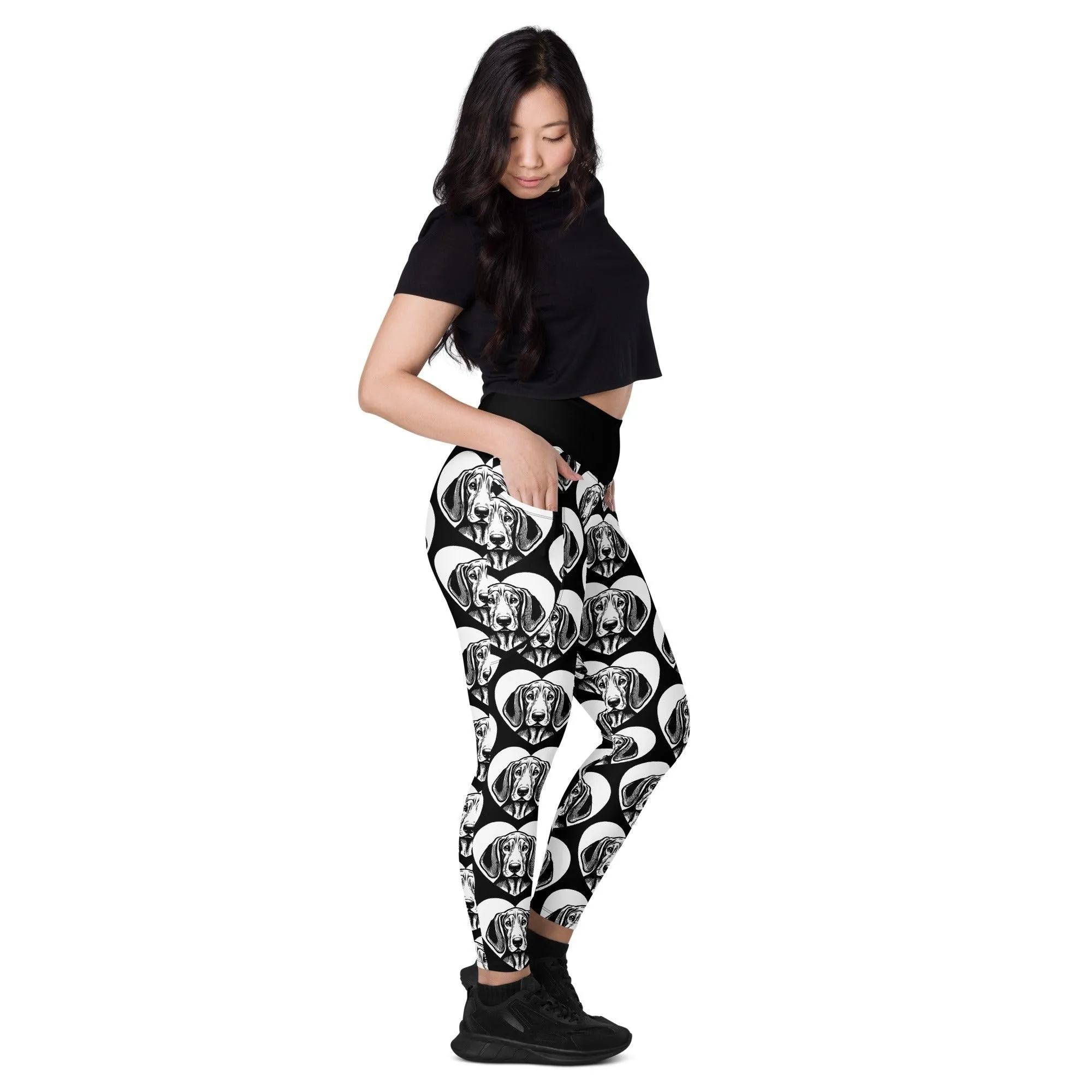 DOG BREED LEGGINGS with pockets - COONHOUND - HERTTAHOUND