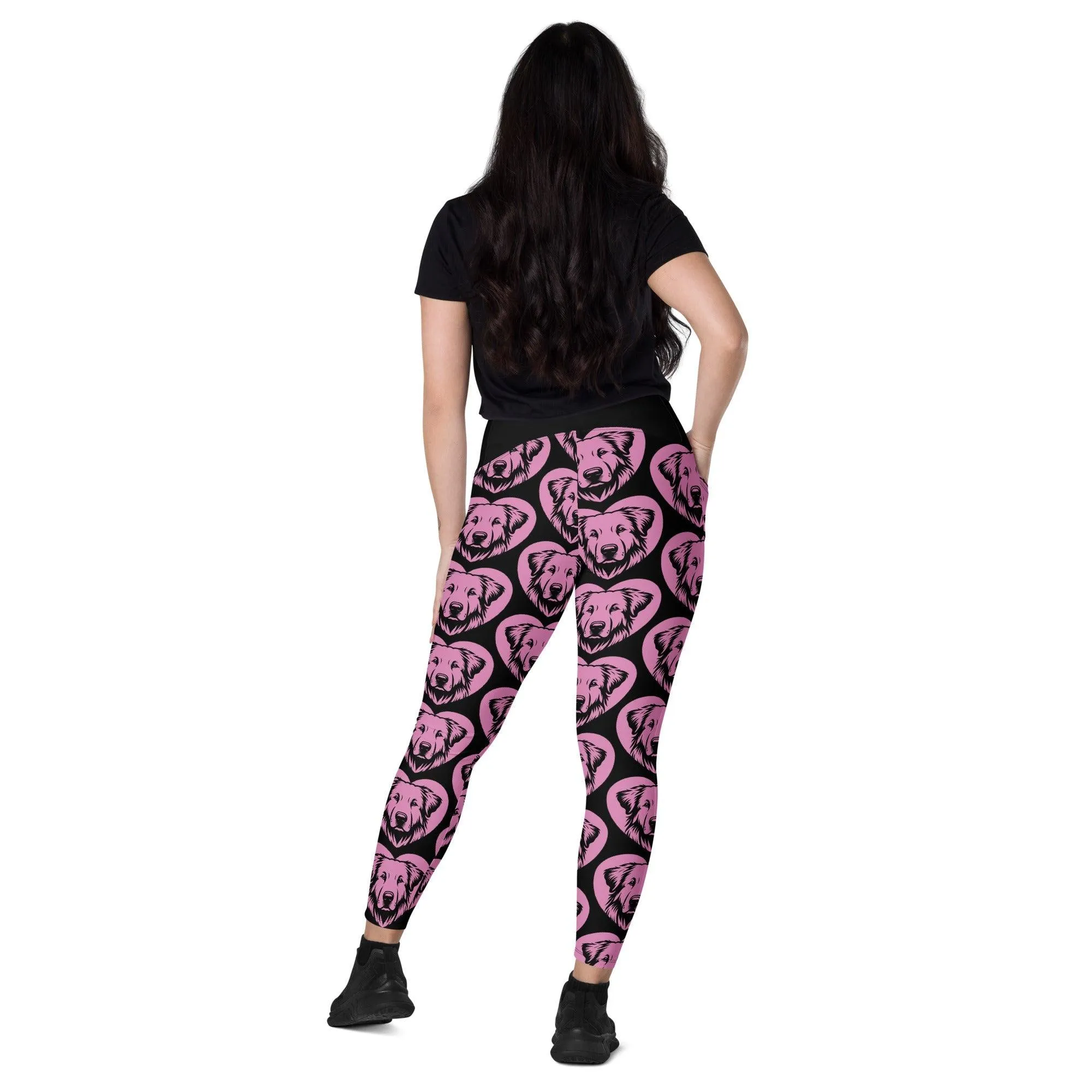 DOG BREED LEGGINGS with pockets - KUVASZ - HERTTAHOUND - pink