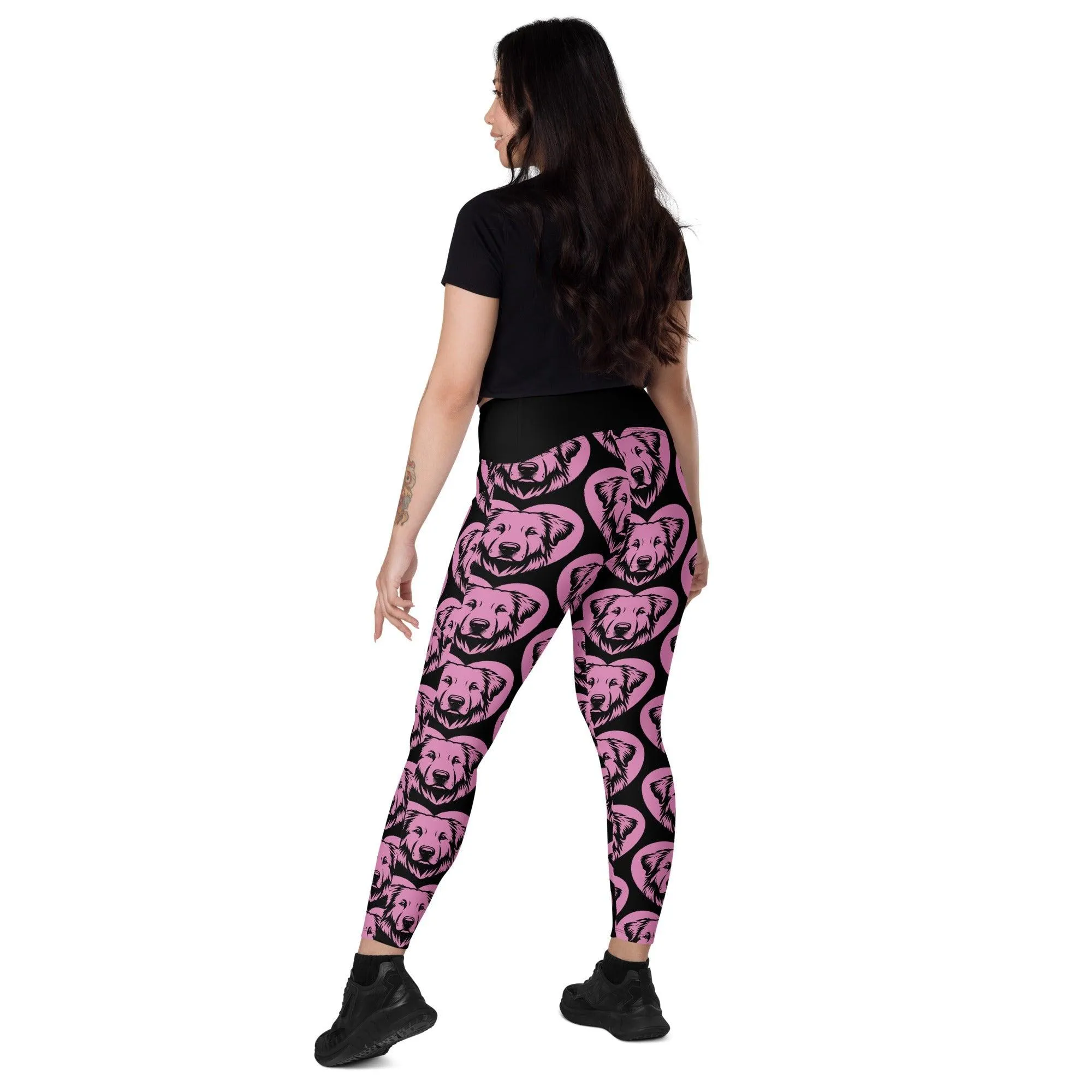 DOG BREED LEGGINGS with pockets - KUVASZ - HERTTAHOUND - pink