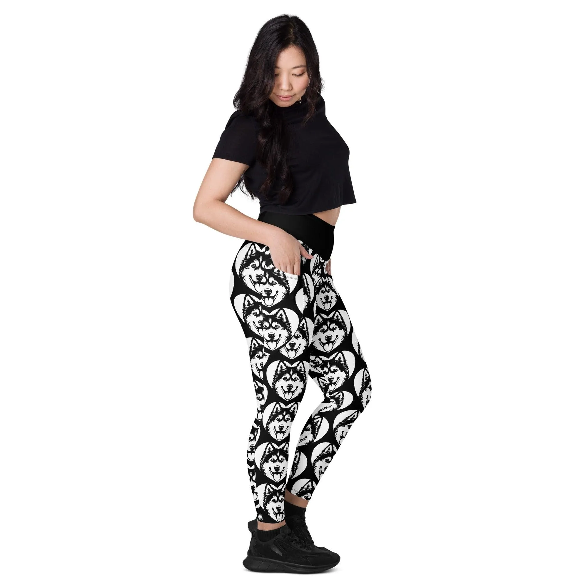 DOG BREED LEGGINGS with pockets - SIBERIAN HUSKY - HERTTAHOUND