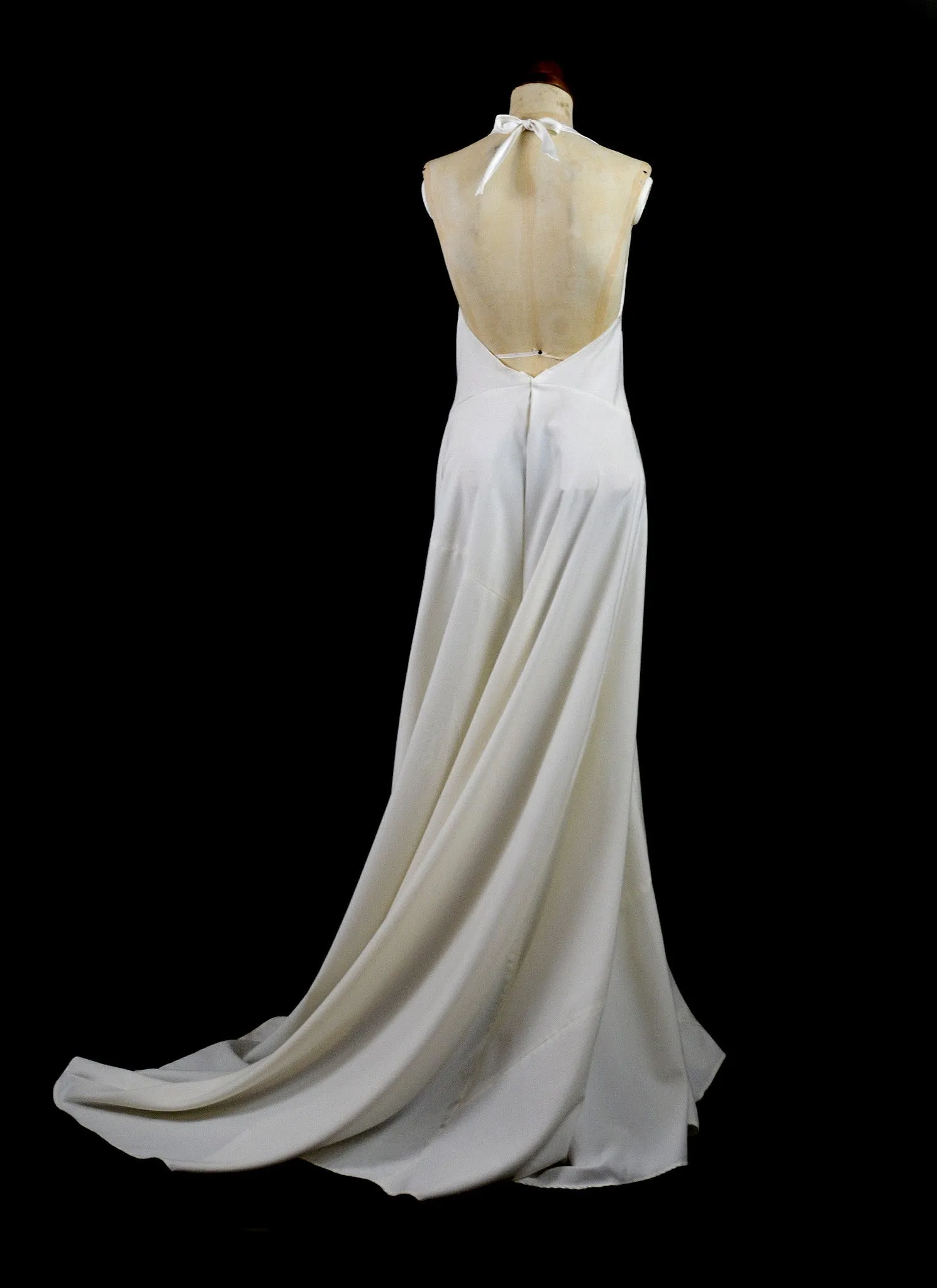 Faye – Silk crepe bias cut beaded gown