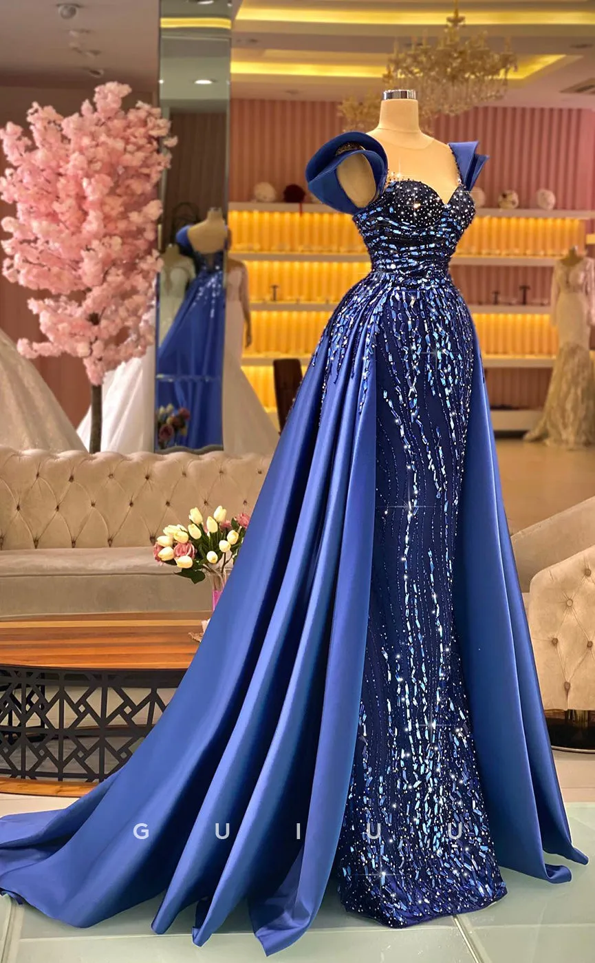 G2795 - Elegant & Luxurious A-Line Sequins Beaded Long Prom Evening Dress