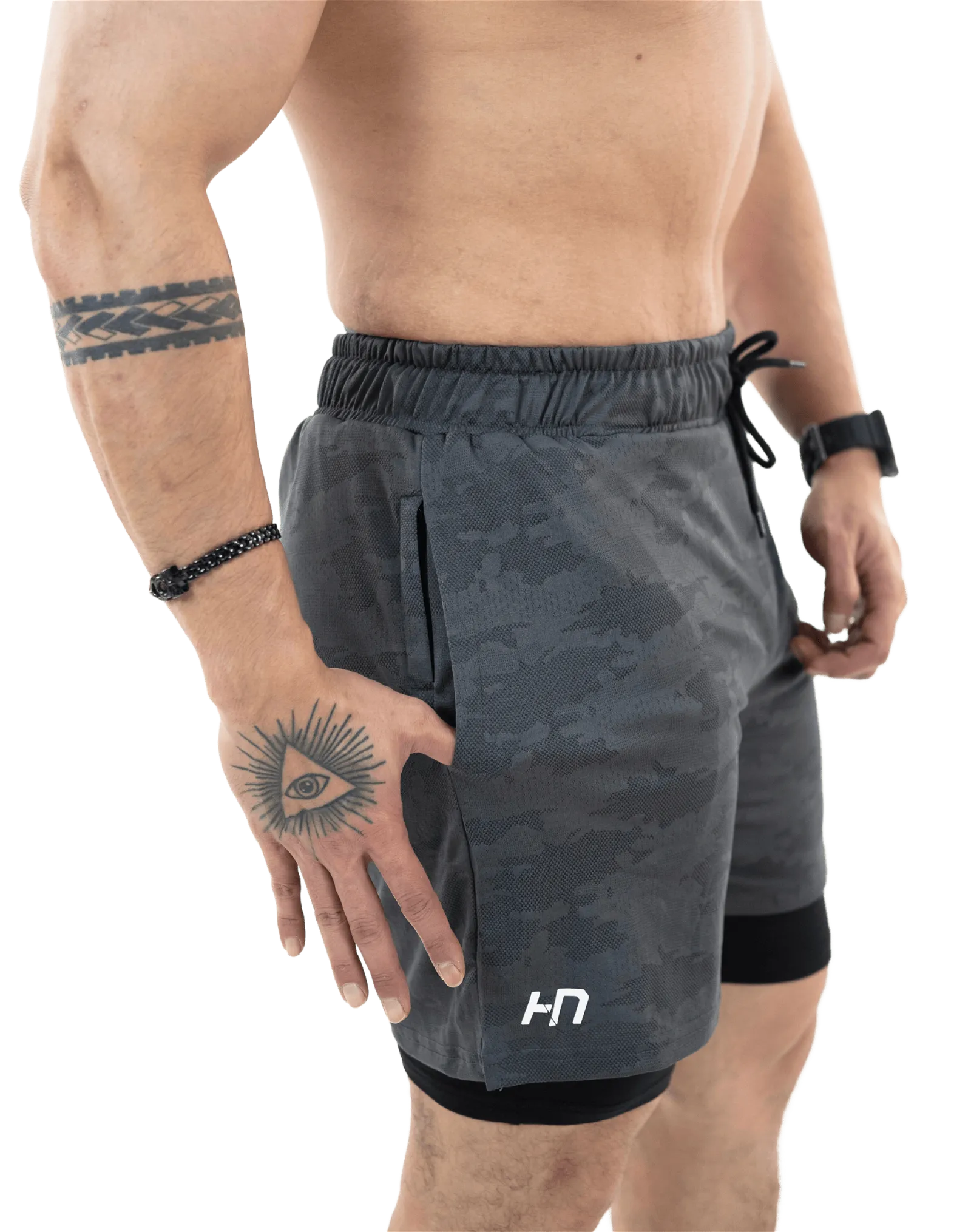 Grey 2Layer Performance Shorts