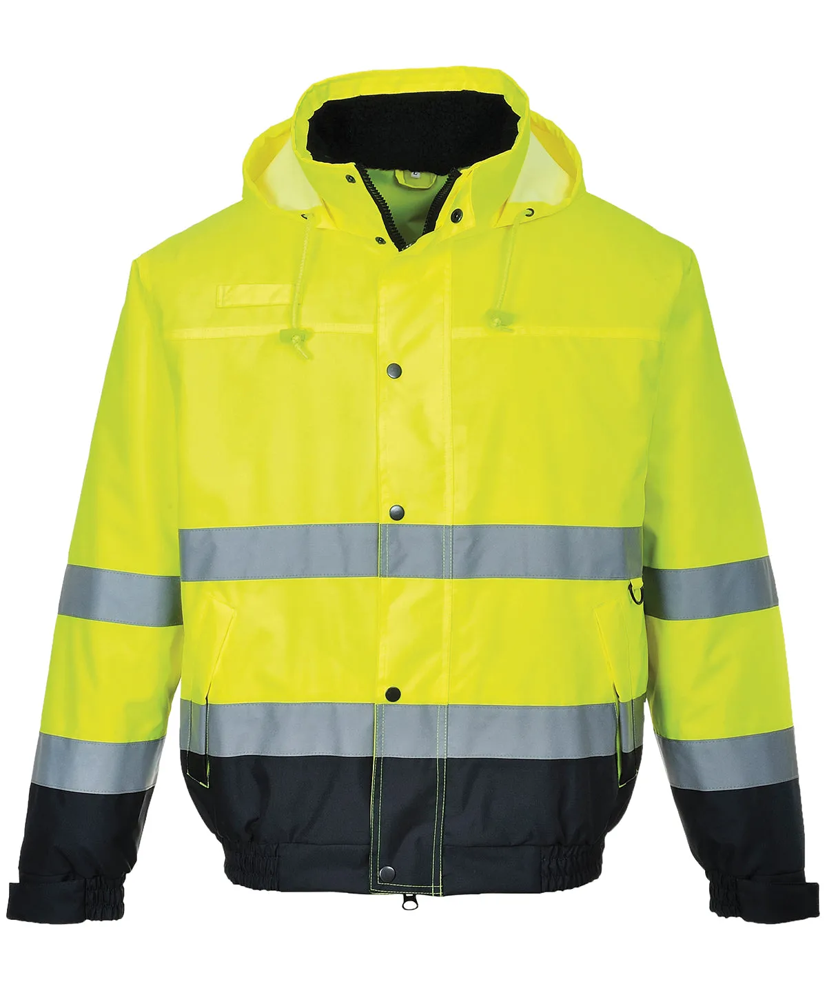 Hi-Vis Yellow/Navy - Hi-vis bomber jacket (S463/S226)