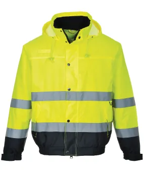 Hi-Vis Yellow/Navy - Hi-vis bomber jacket (S463/S226)