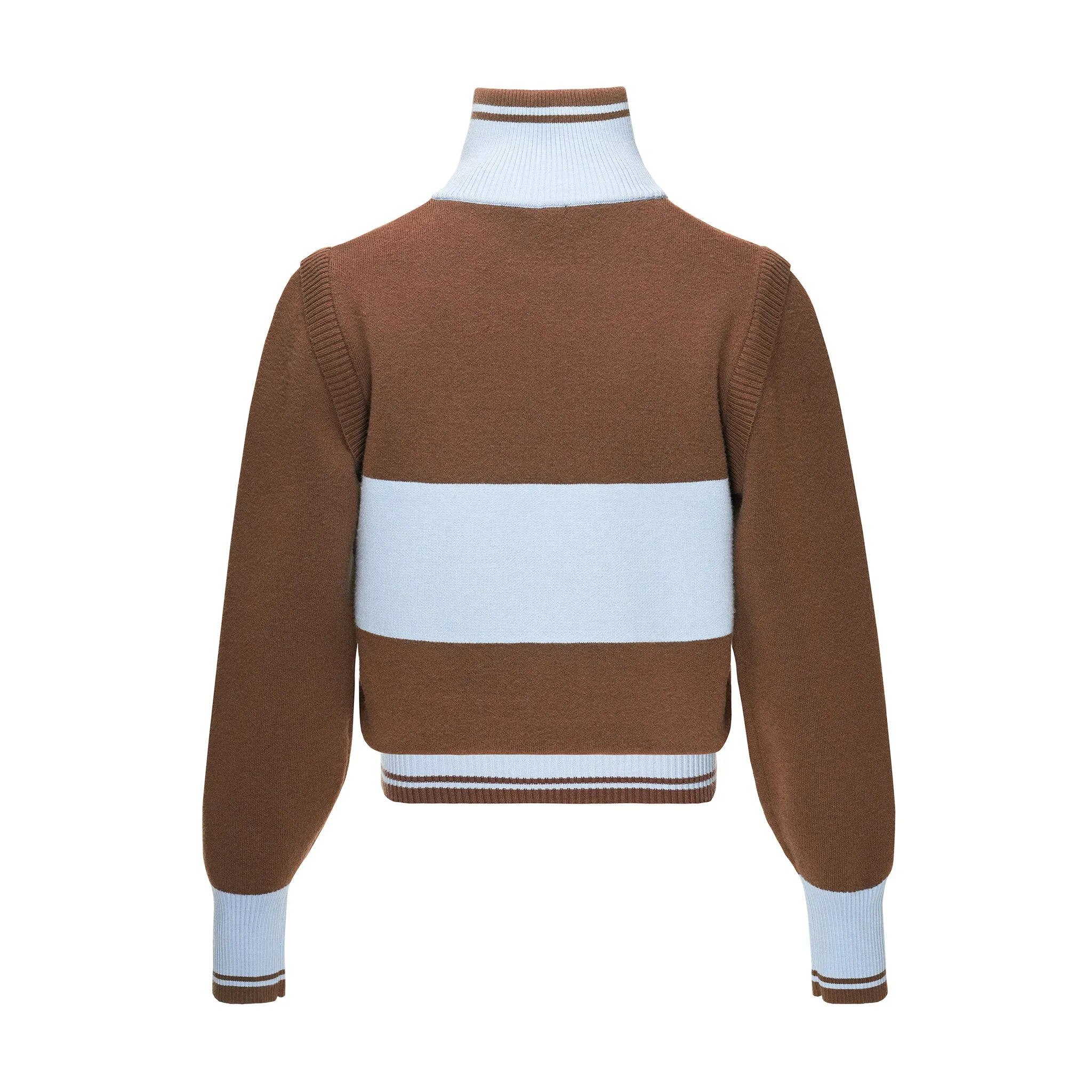 Horn Detachable Sleeve Surtleneck Sweater