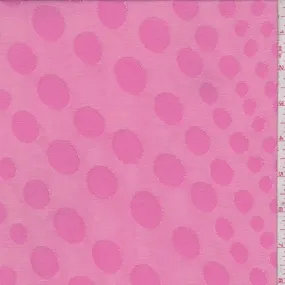 Hot Pink Polka Dot Jacquard Chiffon Fabric