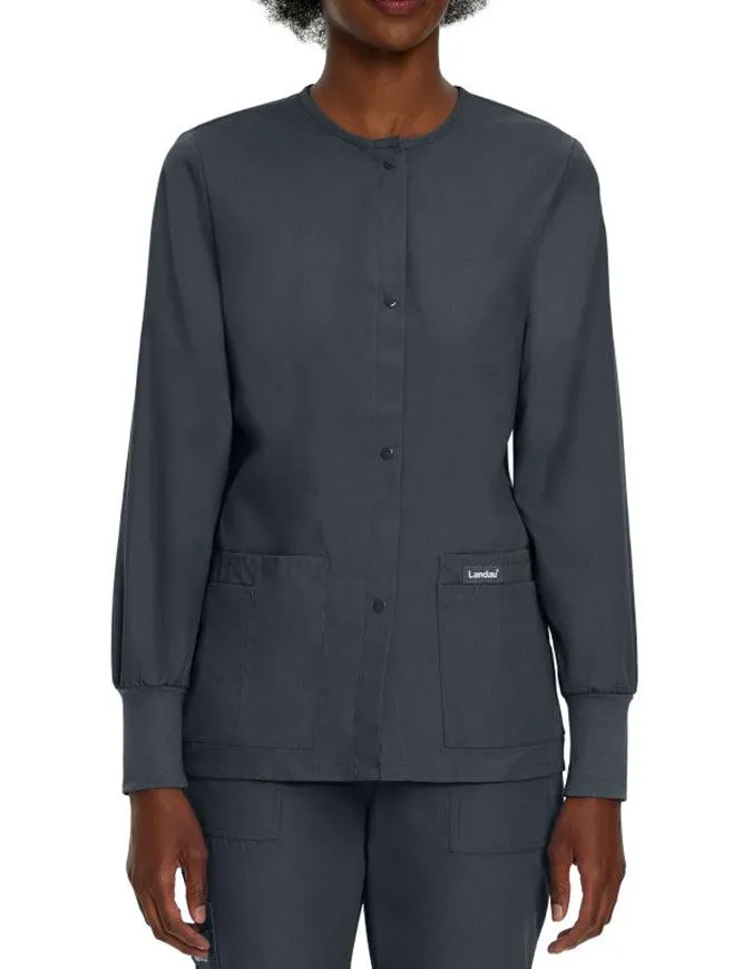 Landau 29 Inch Women's Snap Front Nursing Scrub Jacket