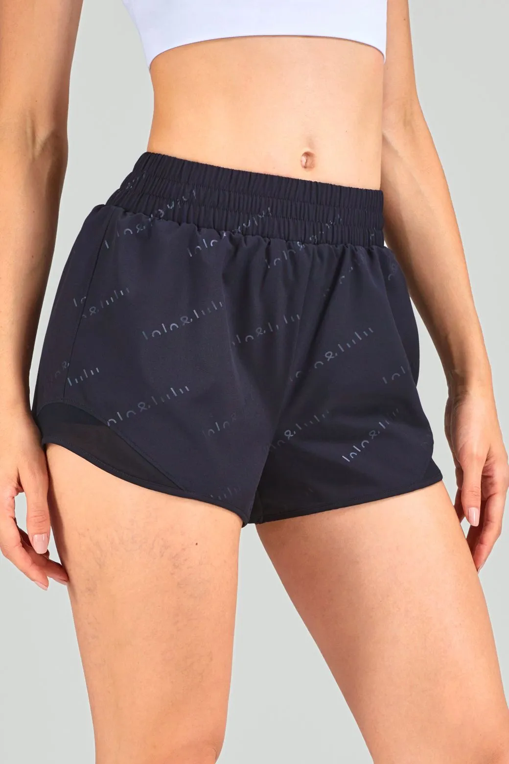 Letter Printed 2 in 1 Running Shorts