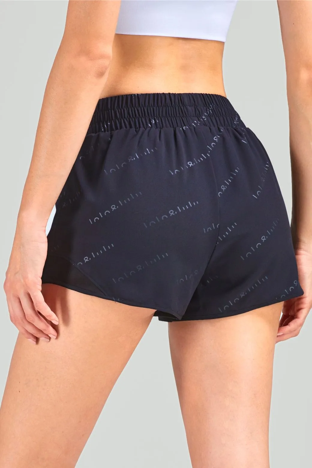 Letter Printed 2 in 1 Running Shorts