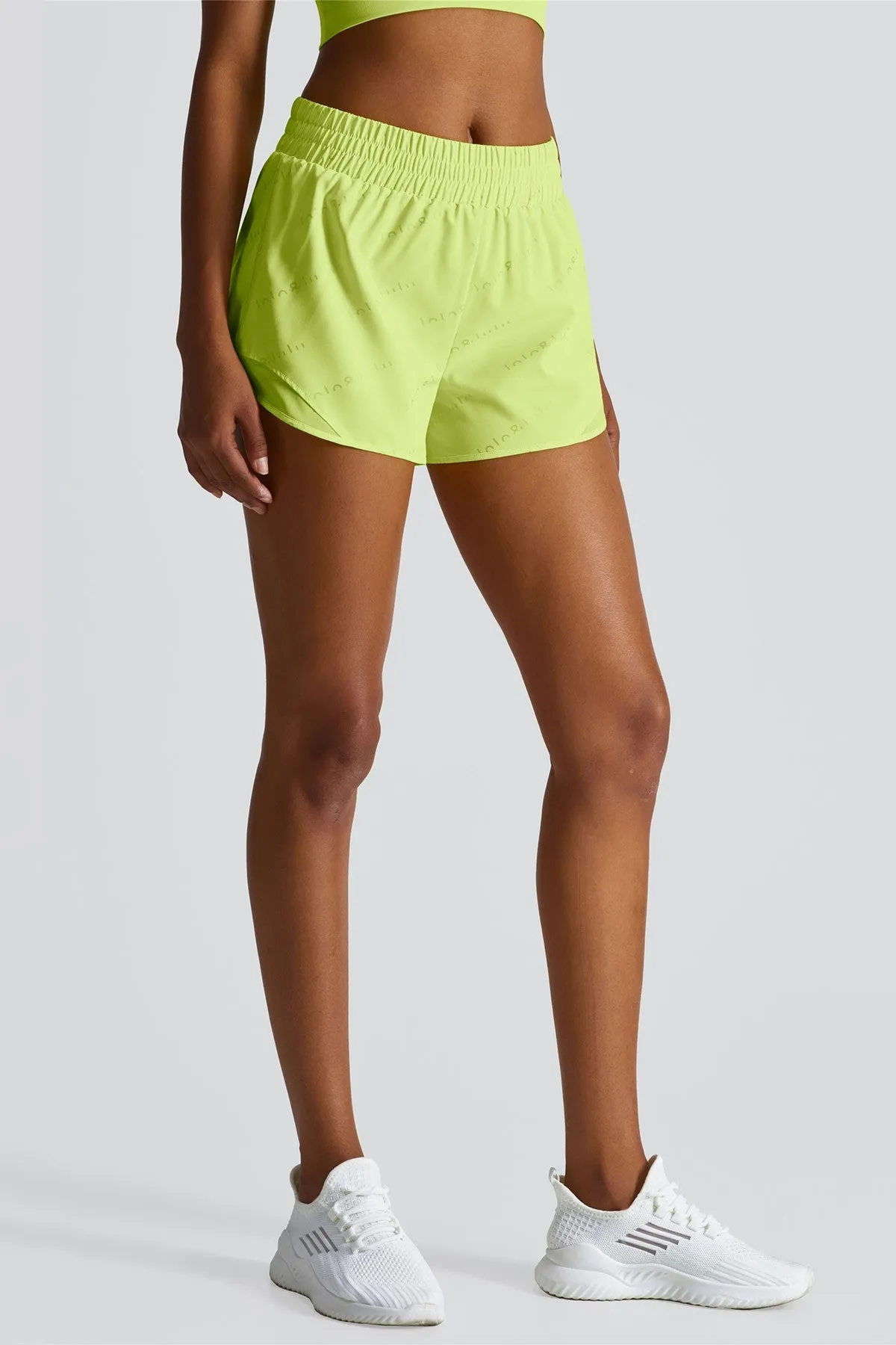 Letter Printed 2 in 1 Running Shorts