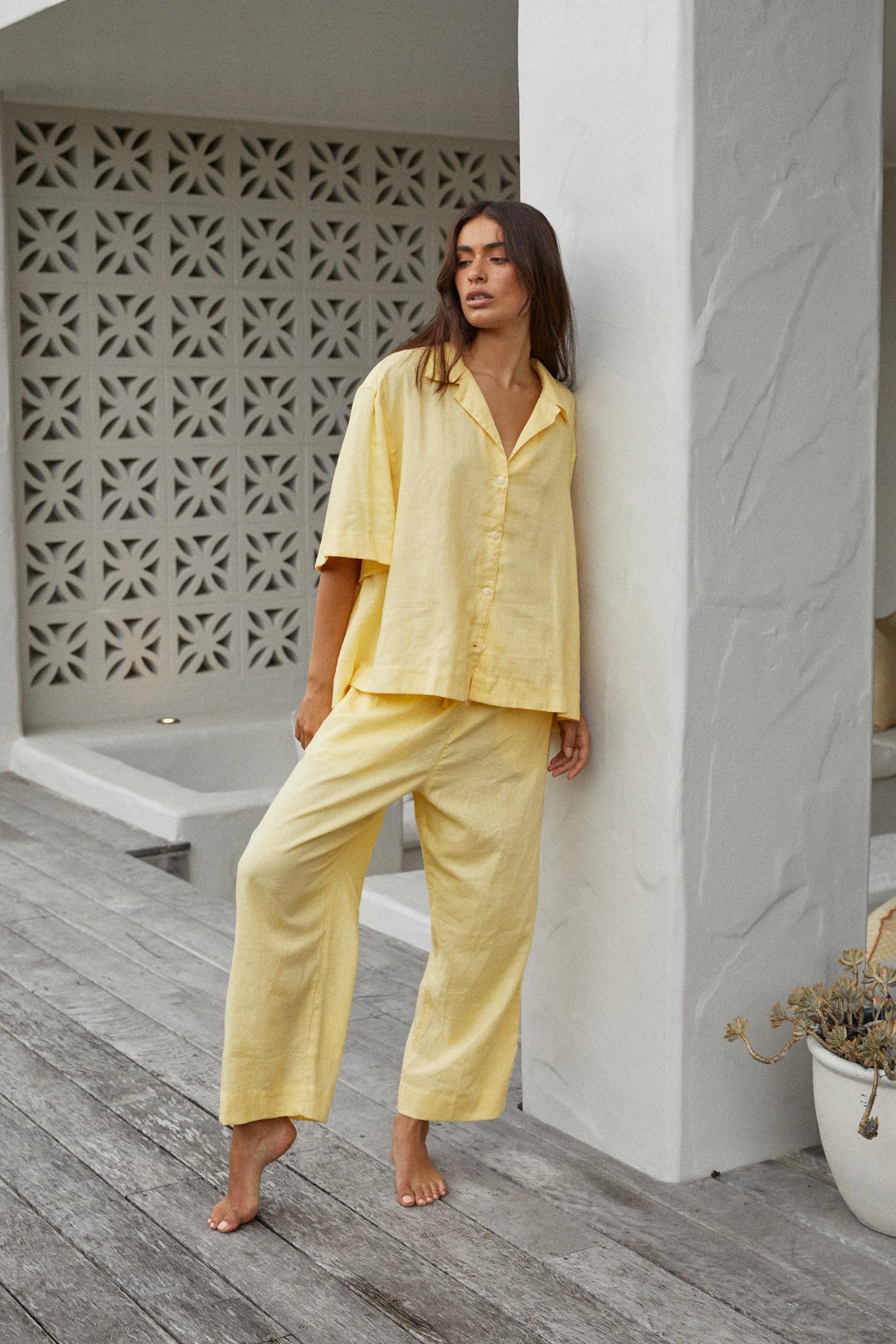 Lounge Set - Pants - Lyocell Linen - Mimosa