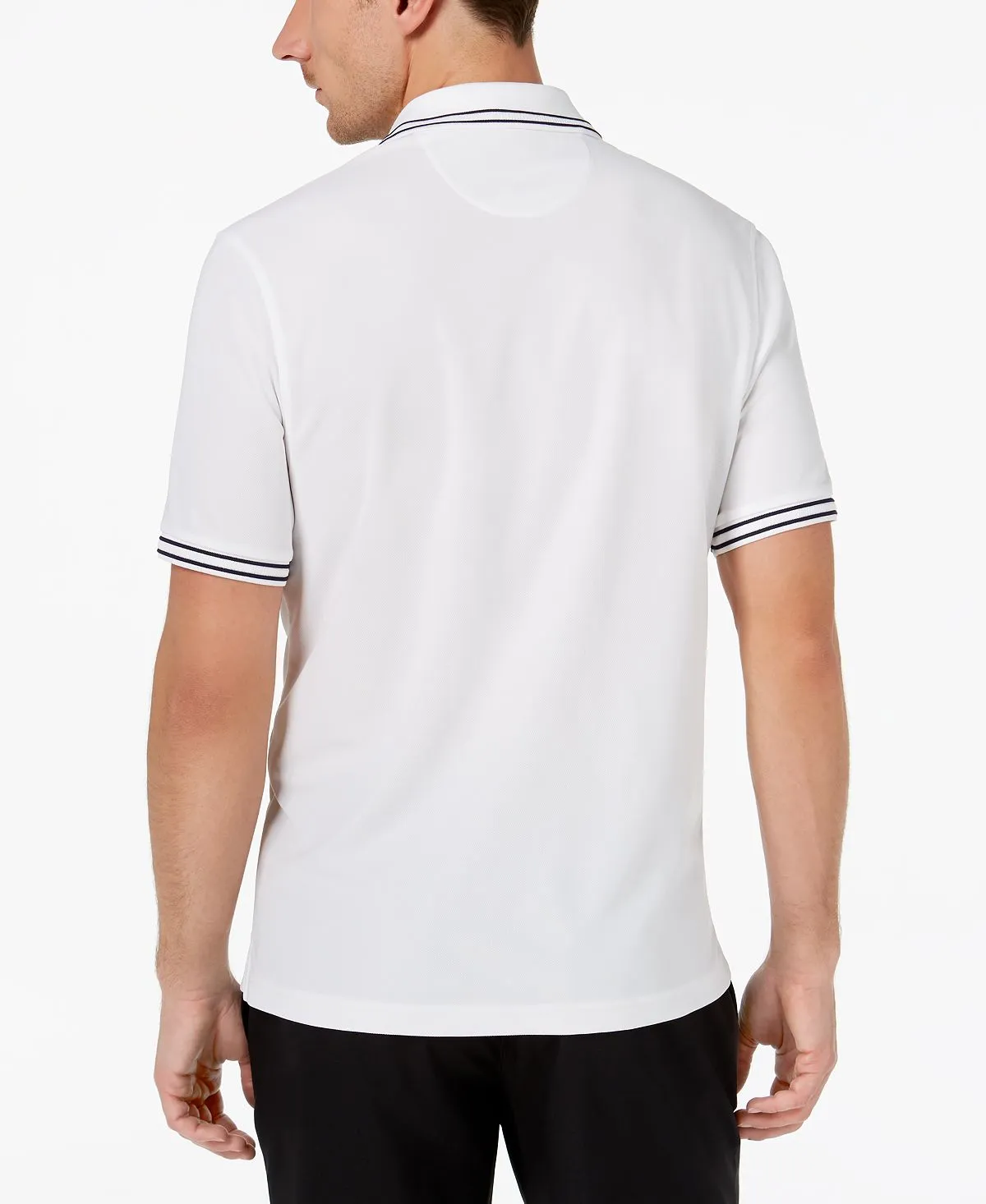 Macy's Club Room Men's Performance Stripes Polo, White