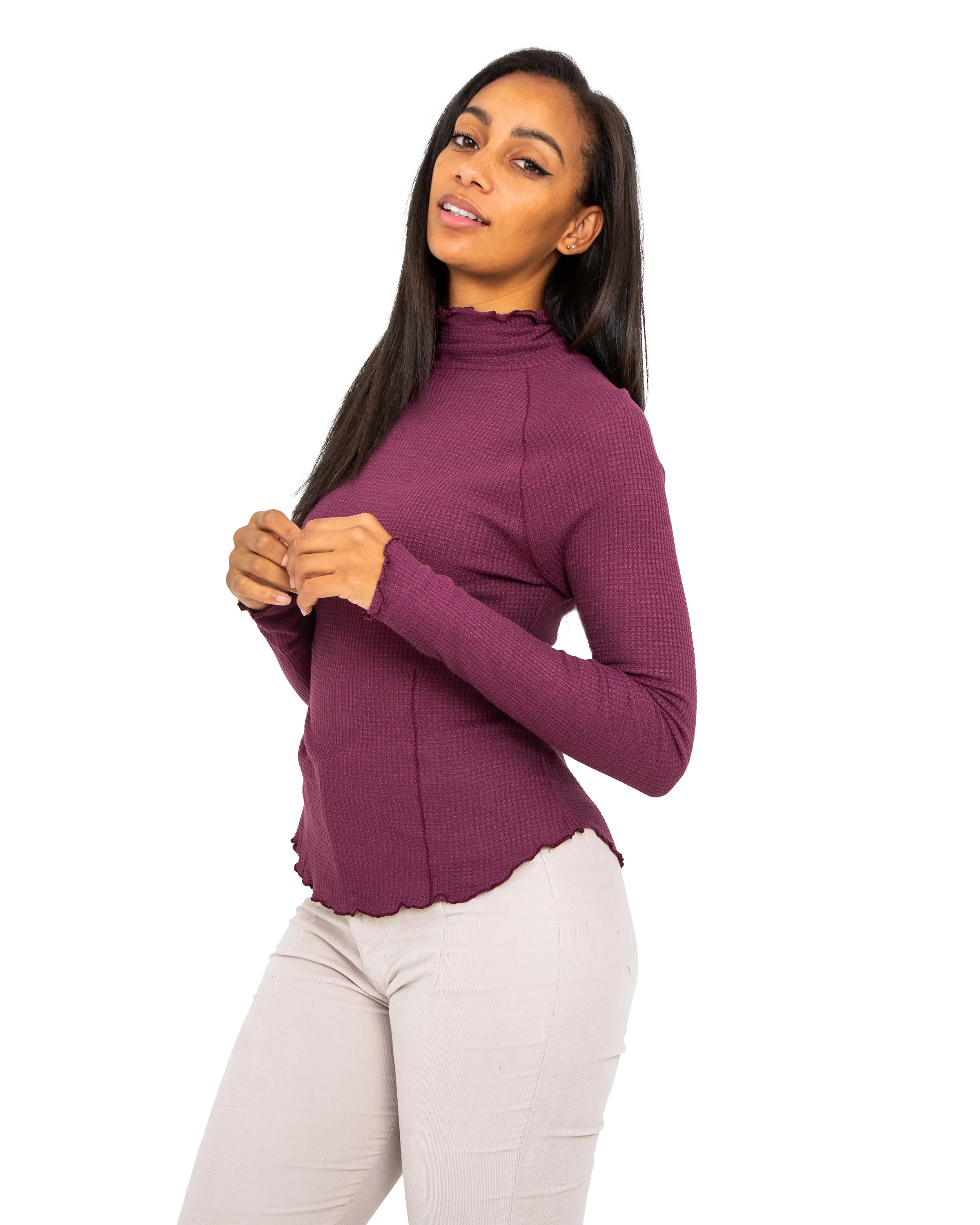 Make It Easy Thermal Top in Precious Wine