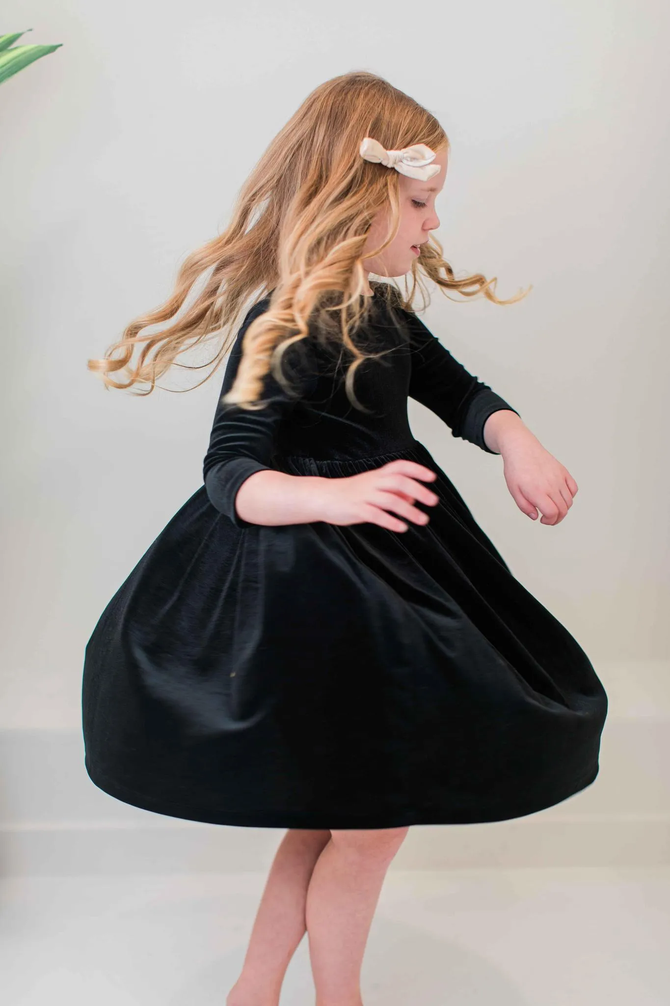 Mila & Rose Black Velvet Twirl Dress