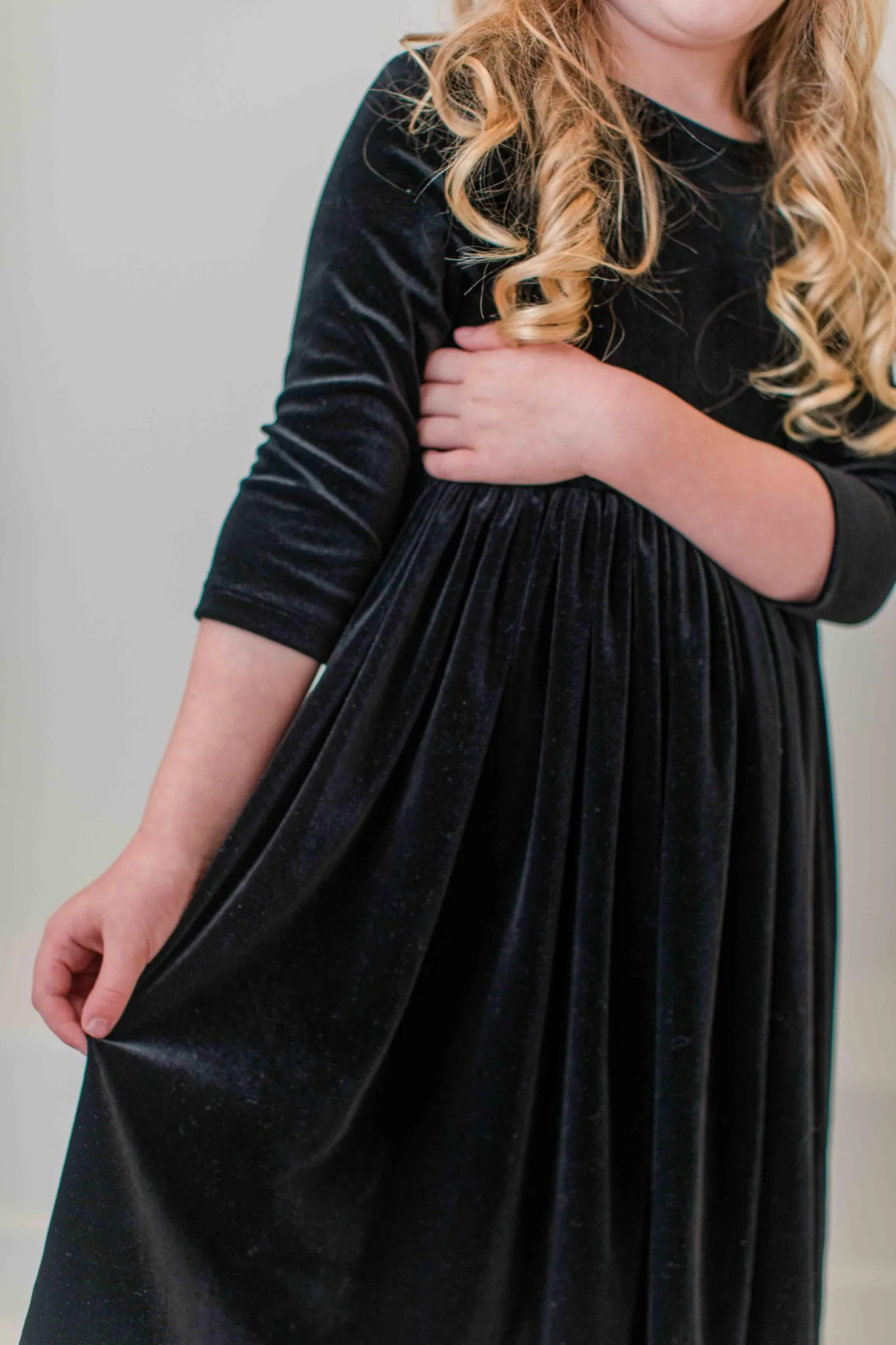 Mila & Rose Black Velvet Twirl Dress