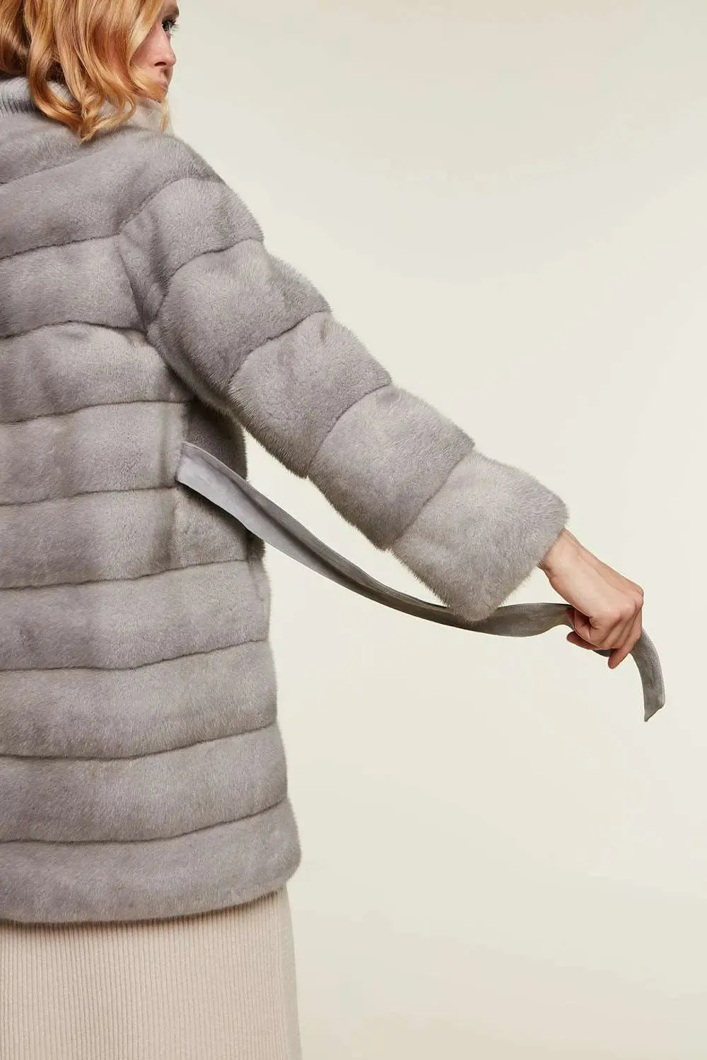 Mink coat grey