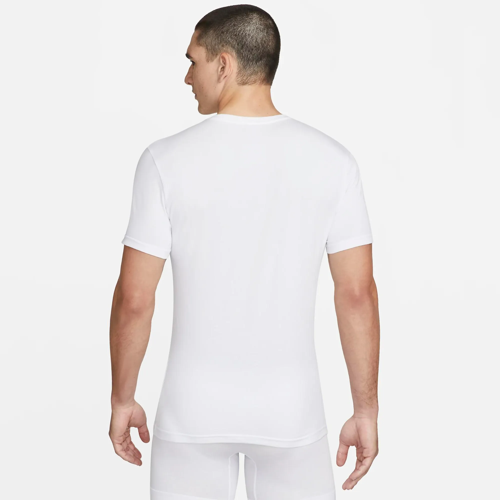 Nike Everyday Cotton Stretch White Slim Fit V-Neck Undershirt (2-Pack)