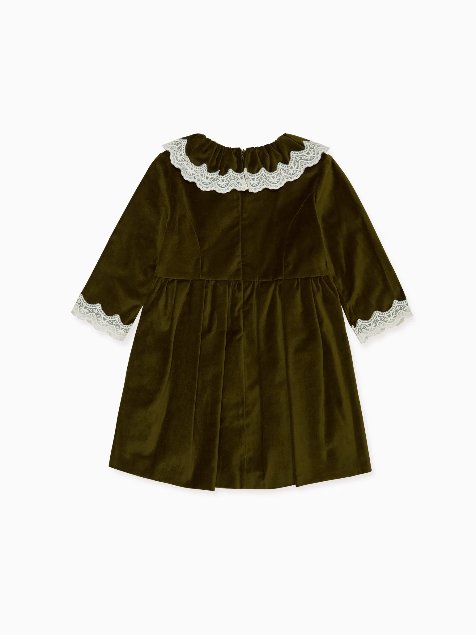 Olive Maranta Velvet Girl Dress