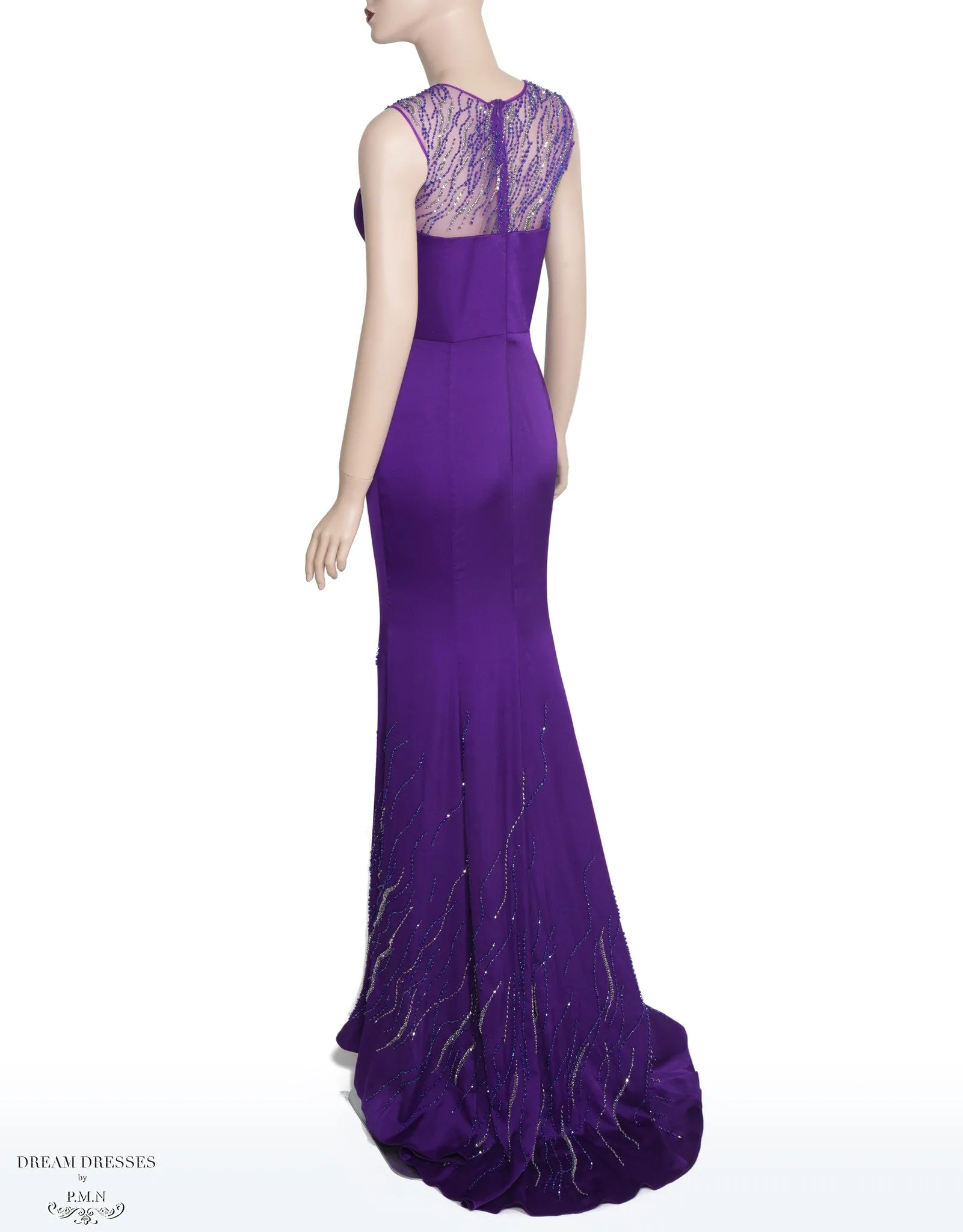 Purple Bead-embellished Dress (#Nicolle)