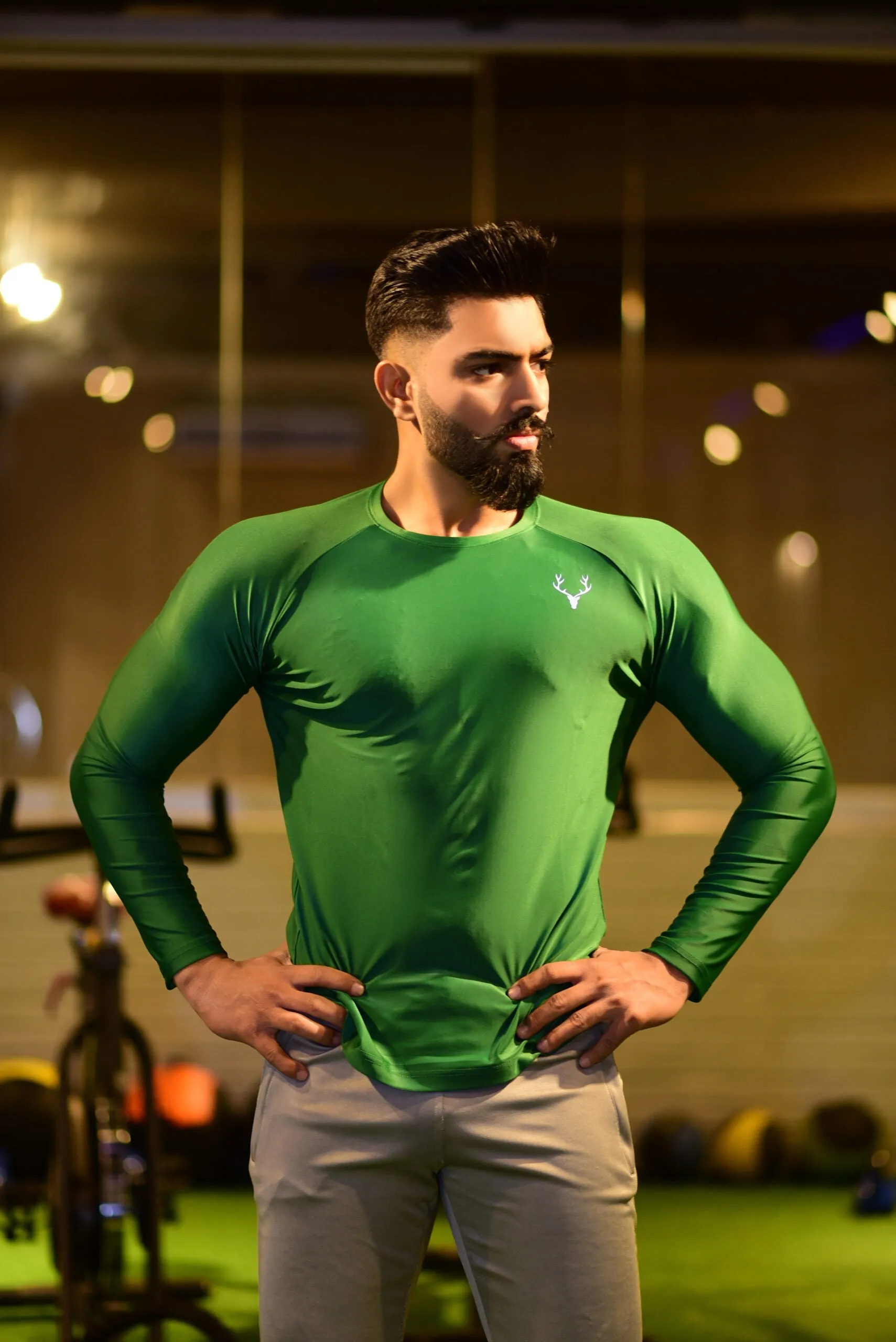 Stag Men Bottle Green Compression Tee