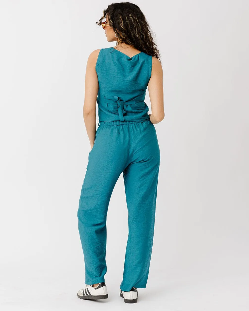 Teal Linen Pants