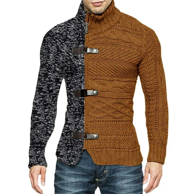 Trendy Paneled Knitted Sweater Jacket