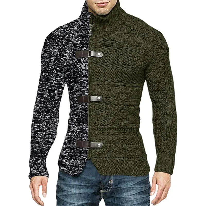 Trendy Paneled Knitted Sweater Jacket