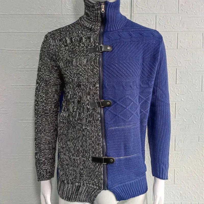 Trendy Paneled Knitted Sweater Jacket