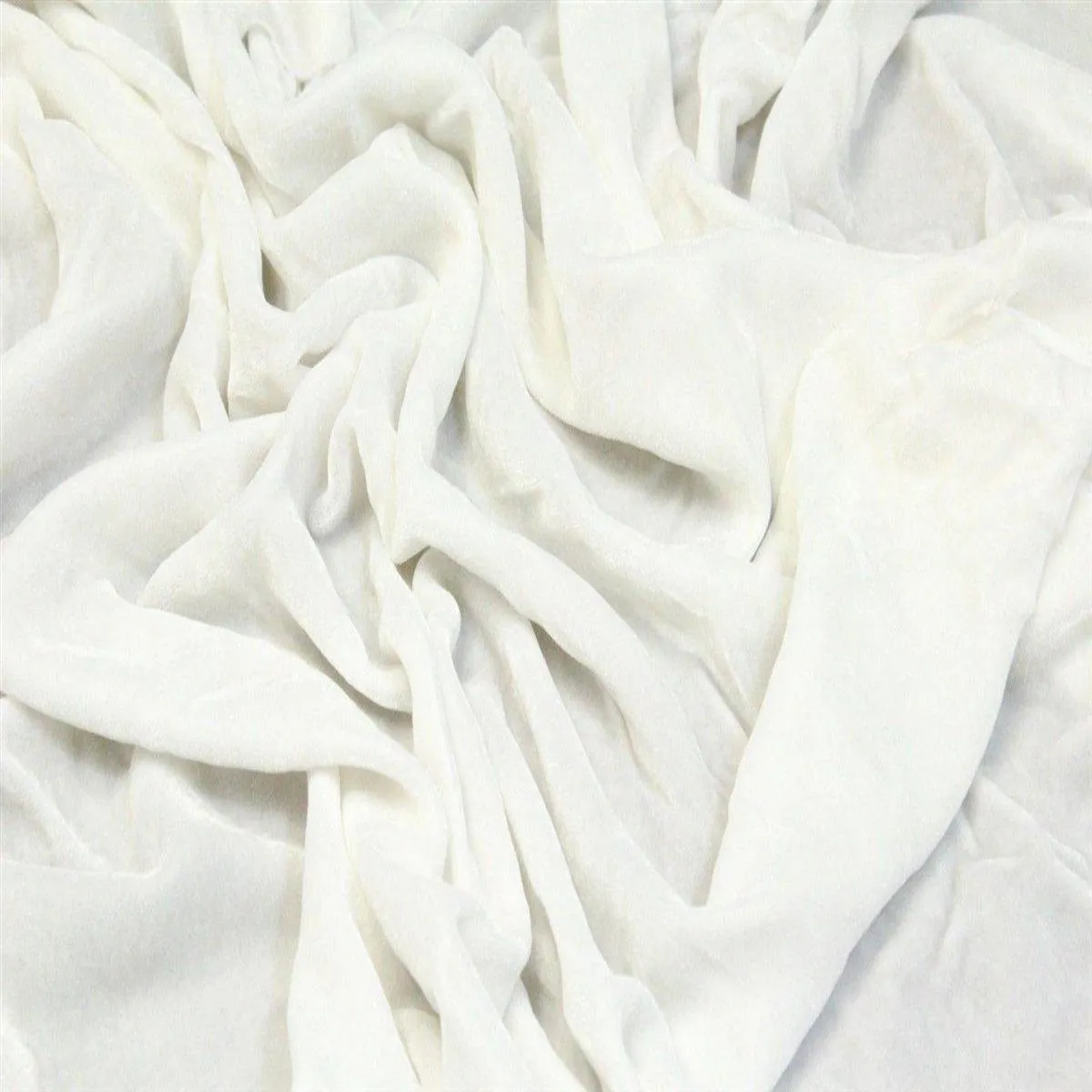 White Silk Velvet Fabric