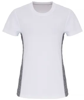 White/Black Melange - Women's TriDri® contrast panel performance t-shirt