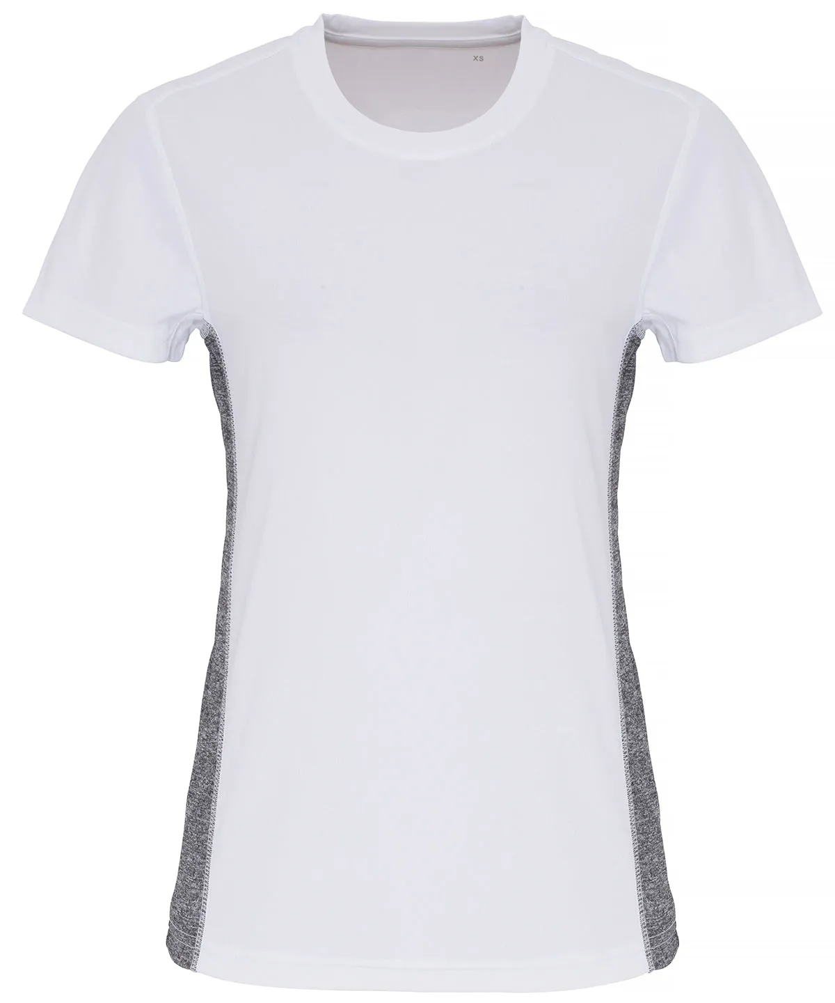 White/Black Melange - Women's TriDri® contrast panel performance t-shirt