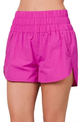 Windbreaker Running Shorts in Hot Pink