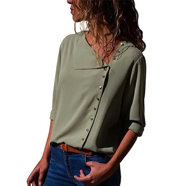 Women Blouse Summer Chiffon Blouse